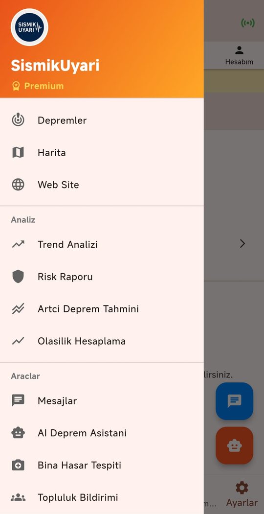 Menü: analiz ve araçlar