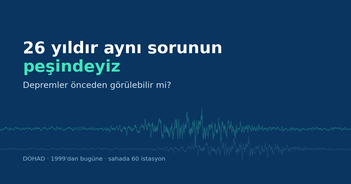26 Yıldır Aynı Sorunun Peşindeyiz: Depremler Önceden Görülebilir mi?